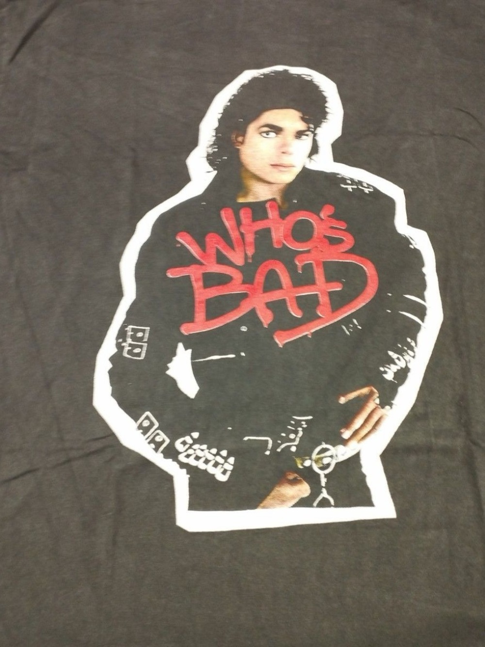 Tultex Black Graphic Tee with Red "Who's Bad" Print